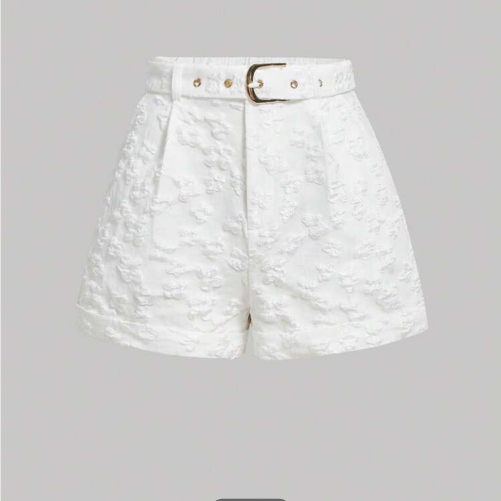 White Belted Shorts